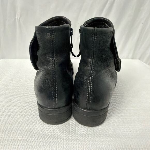 Miz Mooz Black Ankle Booties with Button Accents - Picture 4 of 12